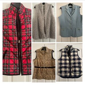 Lot of 5 EUC Vests - J Crew, Loft , JKT Vegan, Talbots & New Direction - NWT S-L